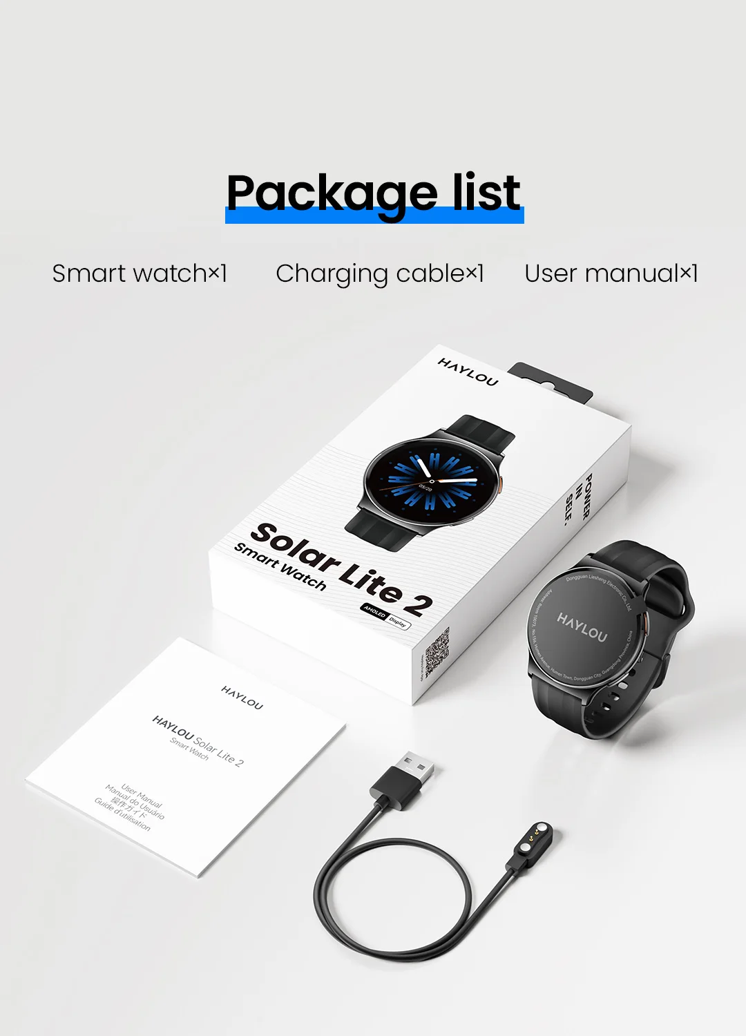 HAYLOU Solar Lite 2 Smartwatch 1,43'' AMOLED-Display 24h Gesundheitsüberwachung 150+ Sportmodi Sprachanrufe Smartwatch 1ATM – Detail 19