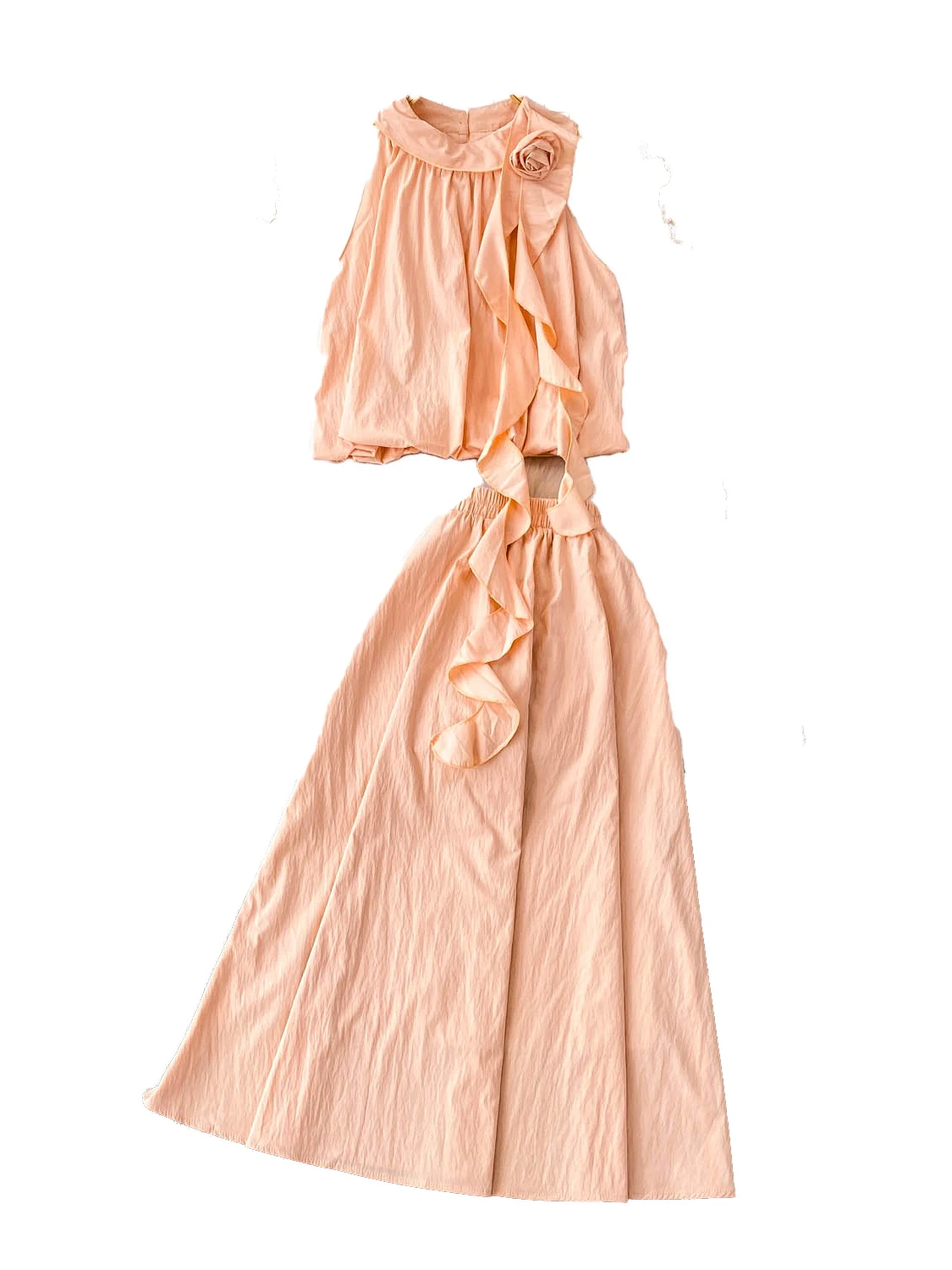 

Потрясающий новый жилет Sa Svel с цветочным принтом 2025, юбка с высокой талией, комплект из двух предметов, красивый топ с букетом, юбка для тела