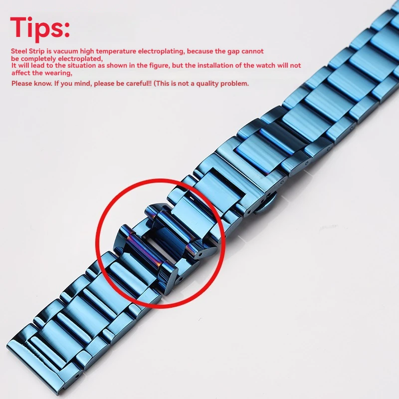 New Blue Stainless Steel Watchband Strap 18mm 20mm 21mm 22mm Metal Bracelet Strap Men Women Fashion Quick Release for Citizen