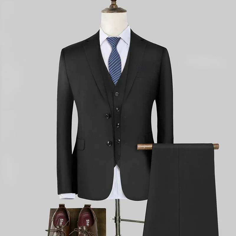 

Модный и элегантный мужской костюм 2026 года для деловых встреч, свадеб, банкетов и повседневной носки (пиджак+жилет+брюки)