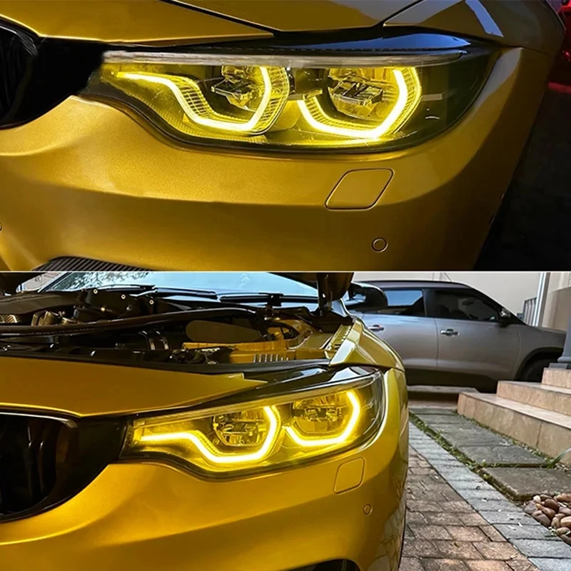 SANVI 4pcs RGB Dual Colors LED Angel Eyes for BMW 3Series F30 F31 F35 2016-2019 Model M3 M4 Style Daytime Running Lights Parts