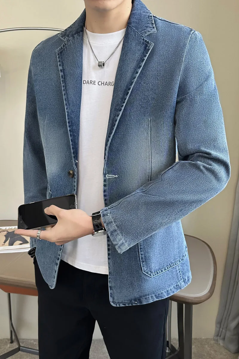 

2026 Men's New Casual, Slim Fit Fashion Denim blazer
