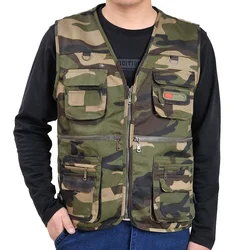 Vest Men Outerwear Military Camouflage Waistcoat Multi-pocket Short Style Durable Colete Asian Size