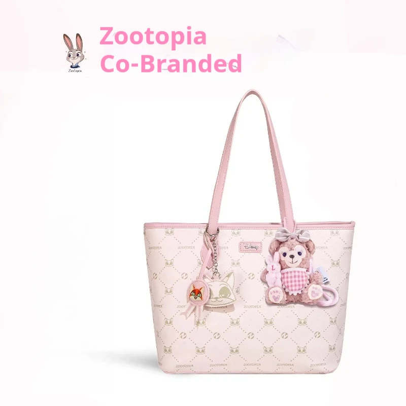 

Disney Zootopia Authentic Luxury Large Capacity Tote Bag For Women With Cute Plush Charm New Design Birthday Gift For Girlfriend