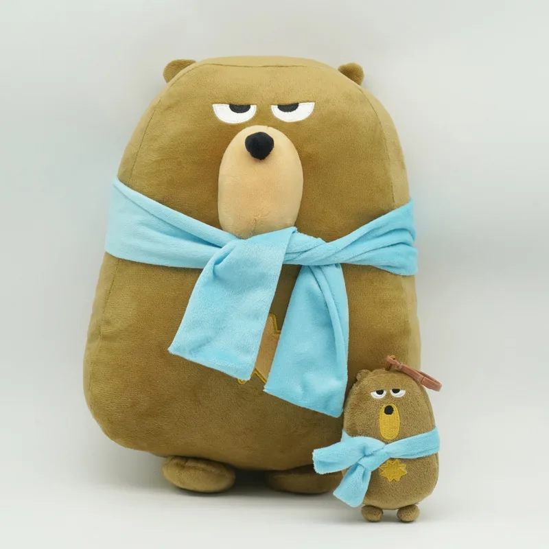 

Новая плюшевая игрушка-медведь Duolingo с шарфом, 11/35 см, мультяшный милый мягкий медведь Duolingo с шарфом, подарки для детей