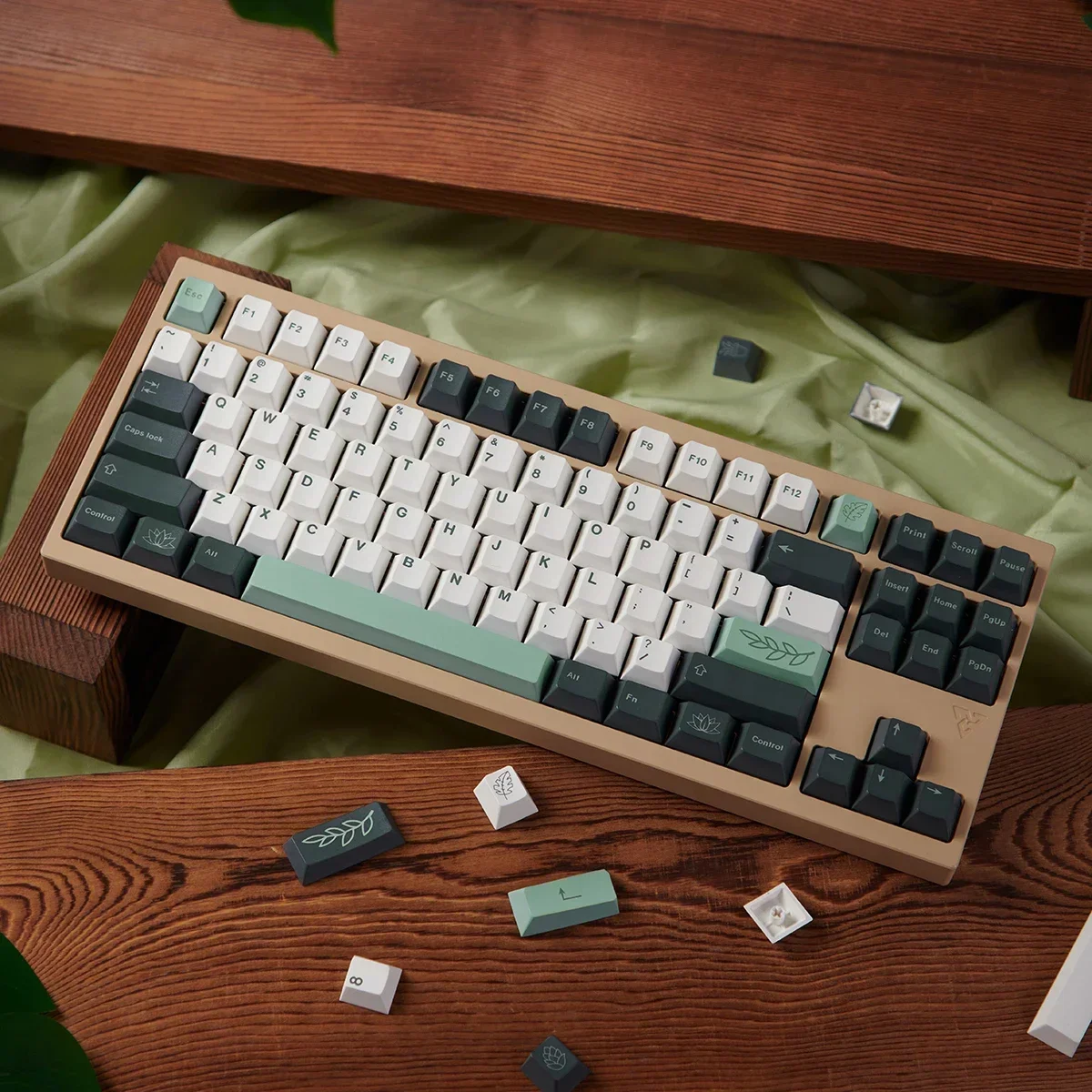 Botanical Garden Mechanical Keyboard Keycap 133 Keys PBT Five-sided Sublimation Height Adaptation 68/75