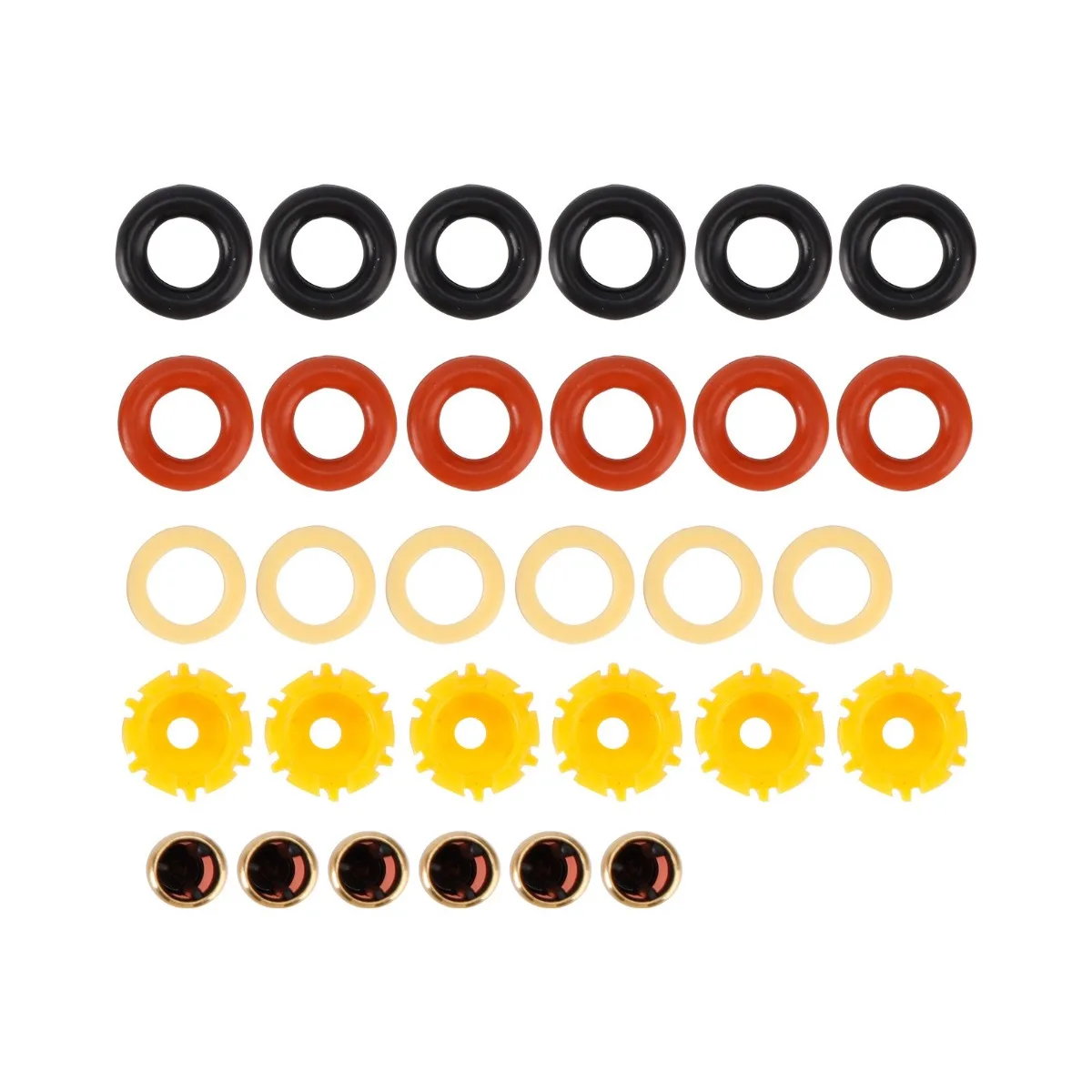 Car Fuel Injector Seal O-Ring Set 0280150414 Replacement Accessories Fit BMW 5 Series E34 87-93 E39 1995-2003