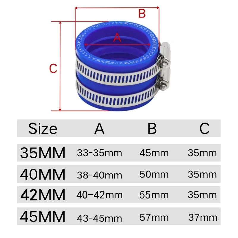 35mm/40mm/42mm/45mm Inlet Pipe Intake For TM TMX KTM KR PE NSR PWM PWK 34PJ KEIHIN OKO KOSO Motorcycle Carburetor Rubber Adapter