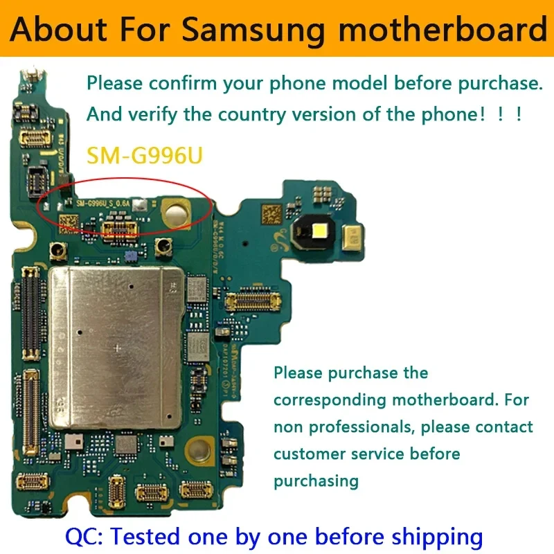 EU USA Version Unlocked For Samsung Galaxy S21-G990F G991B/U S21 Plus G996B G996U S21 Ultra G998B G998U Motherboard Full Chips