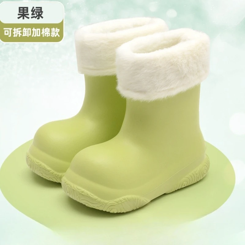 

Зимние детские непромокаемые ботинки 2025 года, четыре сезона, новые детские ботинки на плоской подошве, повседневные противоскользящие короткие мужские и женские универсальные непромокаемые ботинки