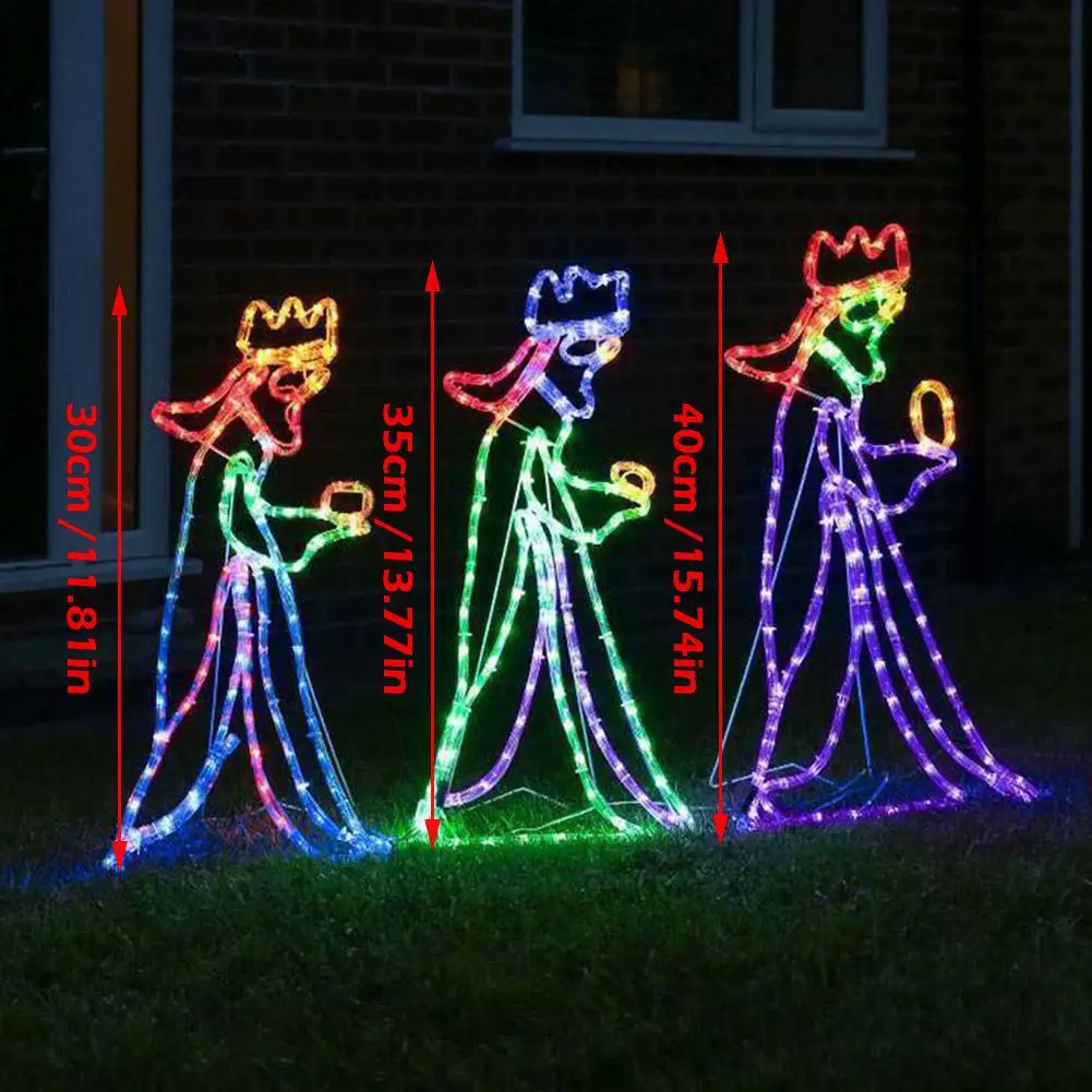 Outdoor Christmas LED Three 3 Kings Silhouette Motif Rope Light Decoration Wholesale Dropshipping