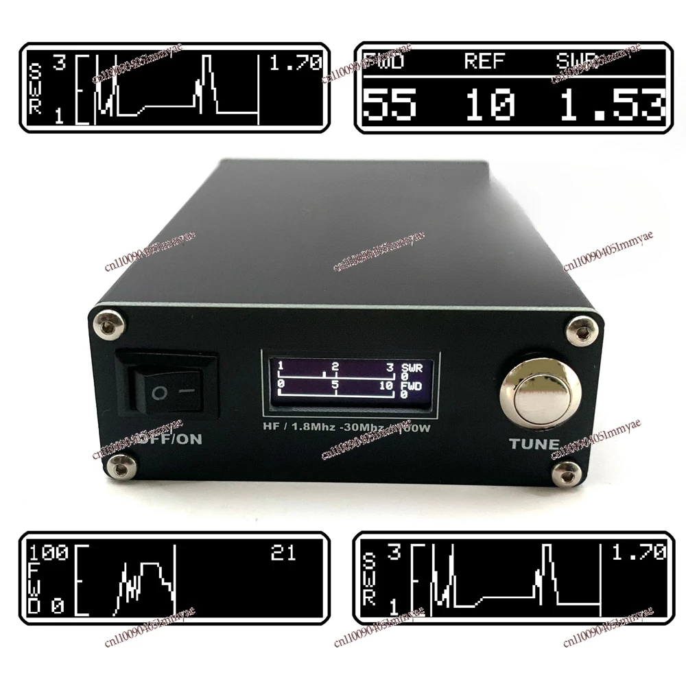 

--for 1.8MHz-30MHz 100W Antenna Tuner Standing Waves Meter Power Meter For HF Radio For USDX G1M FT-818 817 IC-705