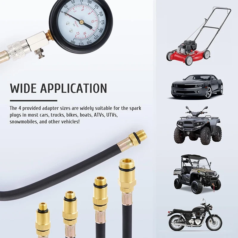 Multifunctional Cylinder Pressure Gauge Dual-Purpose Test Kit Compression Tester Gasoline Engine Engine Oil Pressure Tester