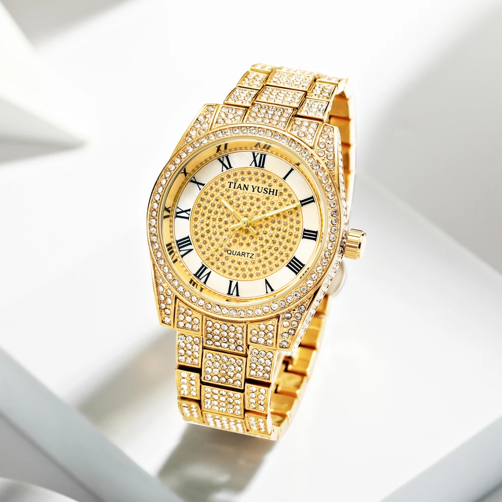 Full Diamond Watch For Men Luxury Top Brand Bussiness Wristwatch Military Man Watches Quartz Fashion Male Clock Reloj Hombre