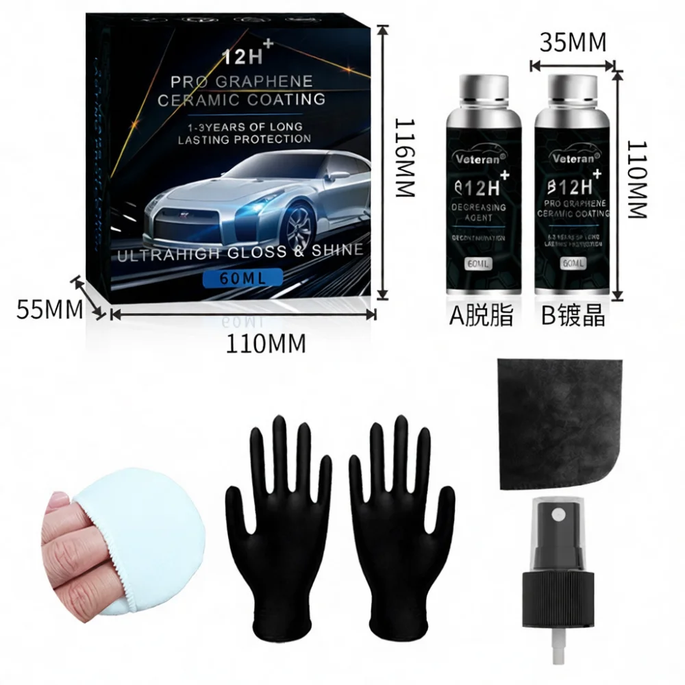 Automotive Graphene Ceramic Paint Liquid Sealer High Hardness Super Hydrophobic Auto Polishing Finishing Care Restoration