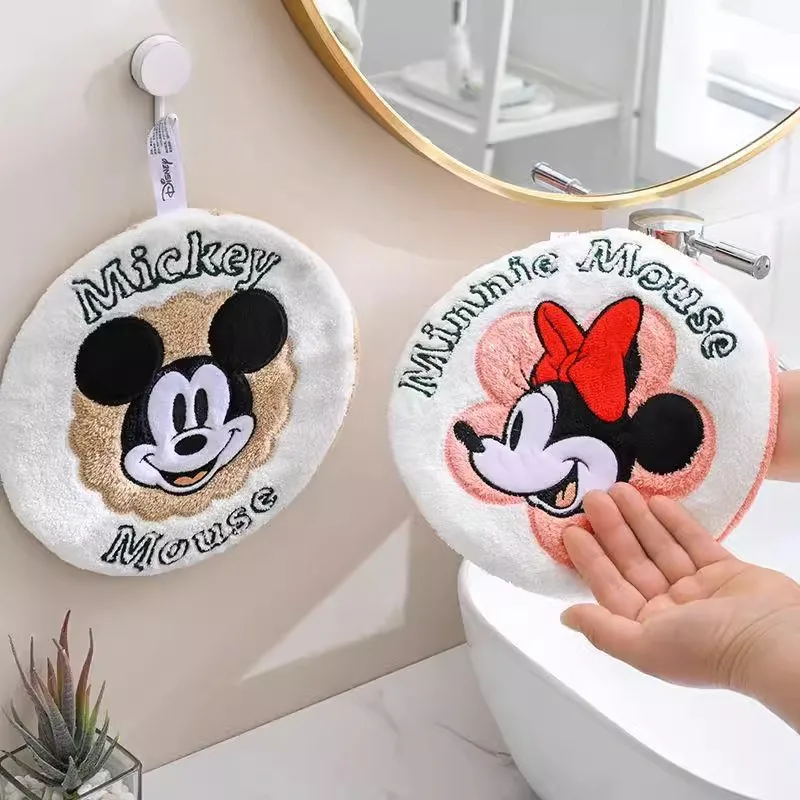 MINISO Mickey Mouse Hand Wiping Towel Hanging Strong Absorbing Quick Dry Towel Cartoon Hand Wiping