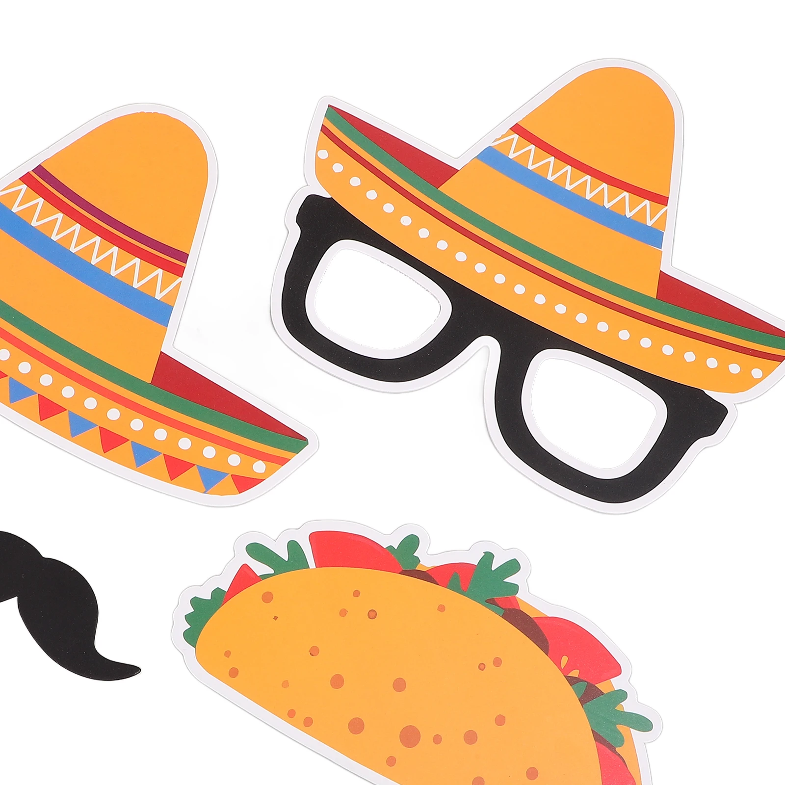

9Pcs Carnival Hats Mustache Props Festive Photo Booth Decoration for Mexico Fiesta Parties