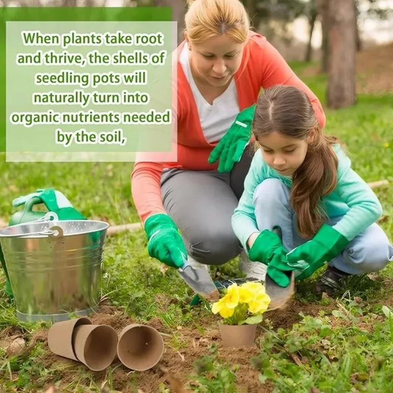 10/20PCS 3.15 Inch Peat Pots for Seedling Outdoor Garden Germination Nursery Pots  Pulp Biodegradable Seed Starter Pots Kits