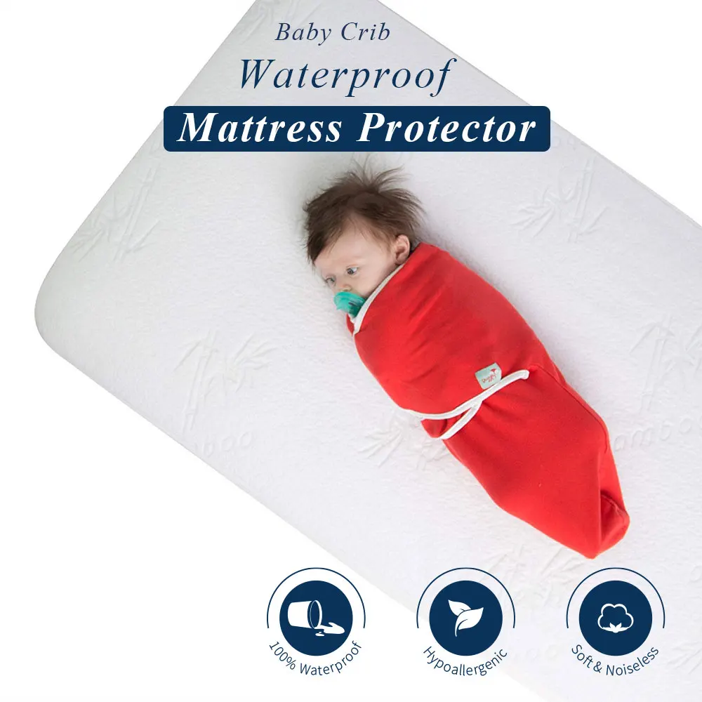 Bamboo Waterproof Baby Crib Mattress Cover For Toddler Bed Wetting Poppy Training Bed Pad Protector 71x132cm