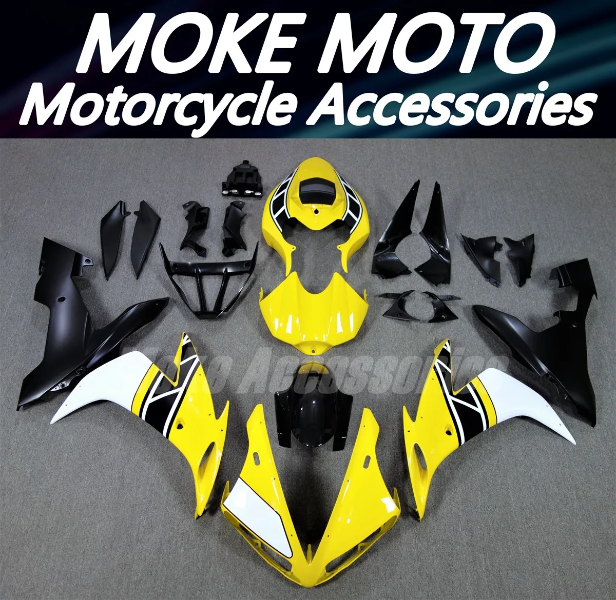 

Moke moto Motorcycle Fairings Kit Fit For Yzf R1 2004 2005 2006 Bodywork Set High Quality Abs Injection New Black Yellow