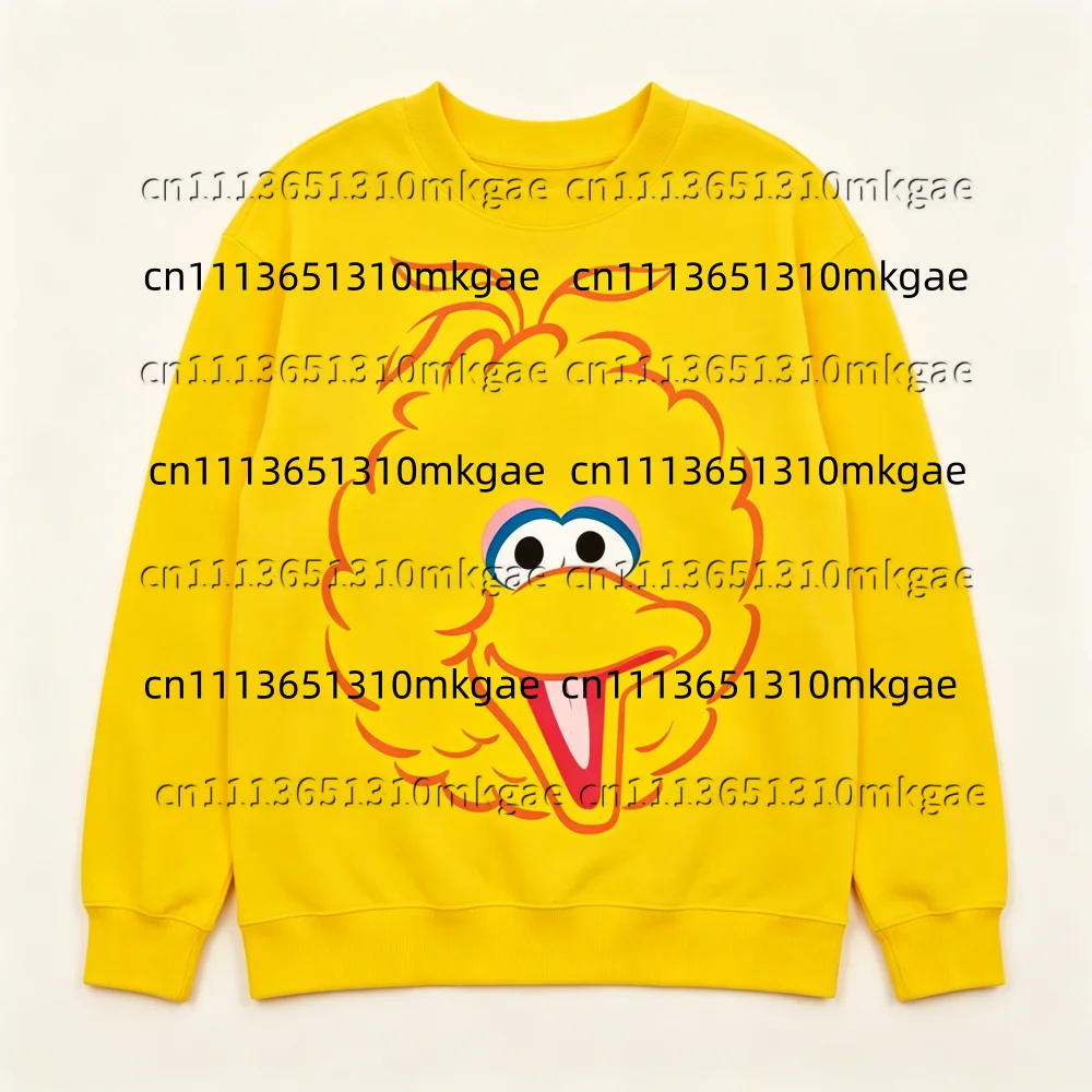 Sesamstraße, Kleinkind, Jungen- und Mädchen-Sweatshirt mit langen Ärmeln, Elmo, Oscar, Big Bird, Cookie Monster, niedliche Cartoon-Figuren, für Männer und Frauen. – Detail 6