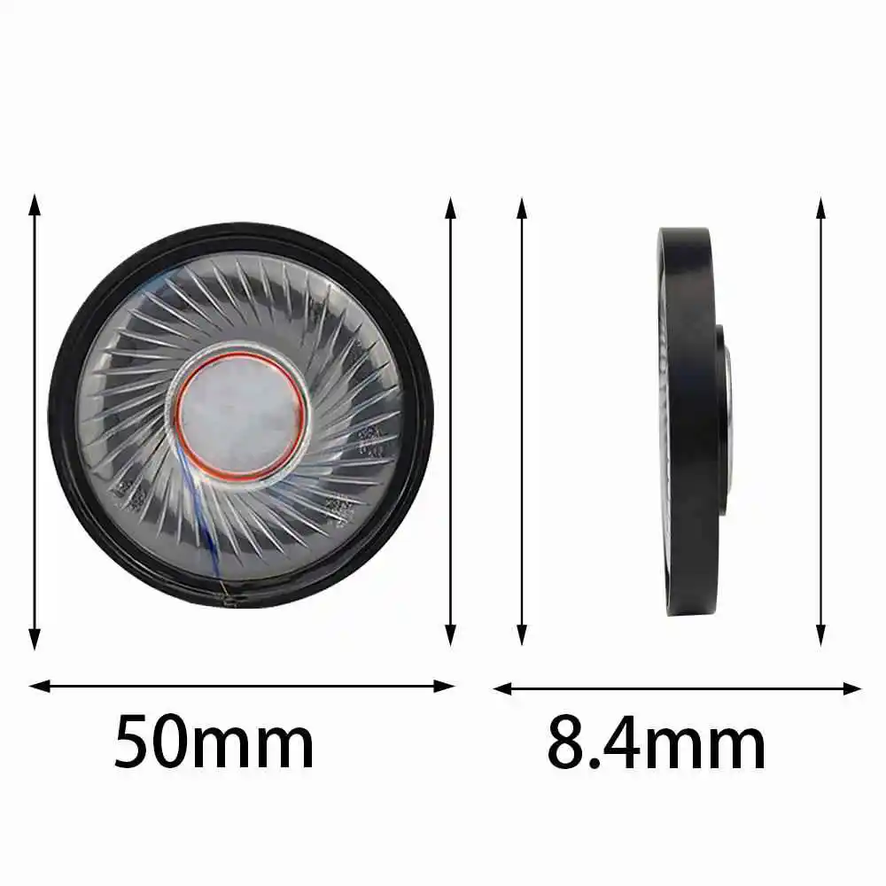 QIGOM 50MM Headset Driver Hifi Headphone Speaker Unit 122dB 32ohm Earphone Diy Loudspeaker Repair Parts for Helmet Headset 5014B