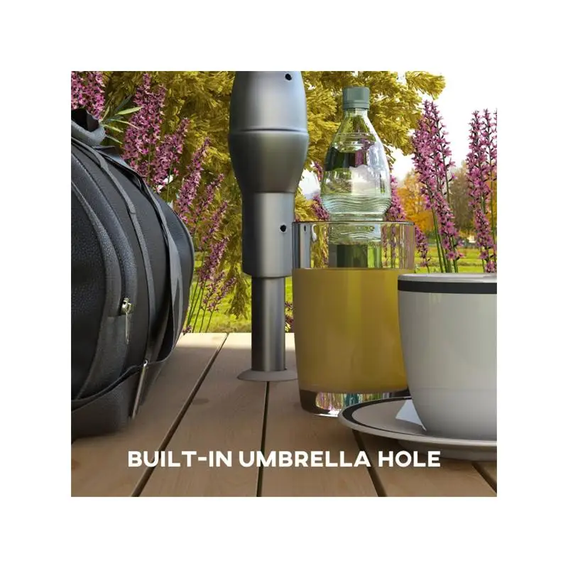 مجموعة طاولة نزهة خشبية خارجية للتجمعات العائلية والشواء