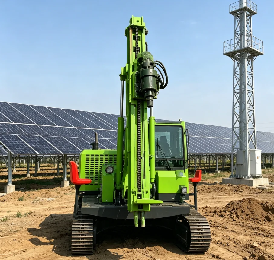 High Quality Borehole Photovoltaic Hydraulic Solar Piling Machine Crawler Solar Pile Driver Engineering Machinery