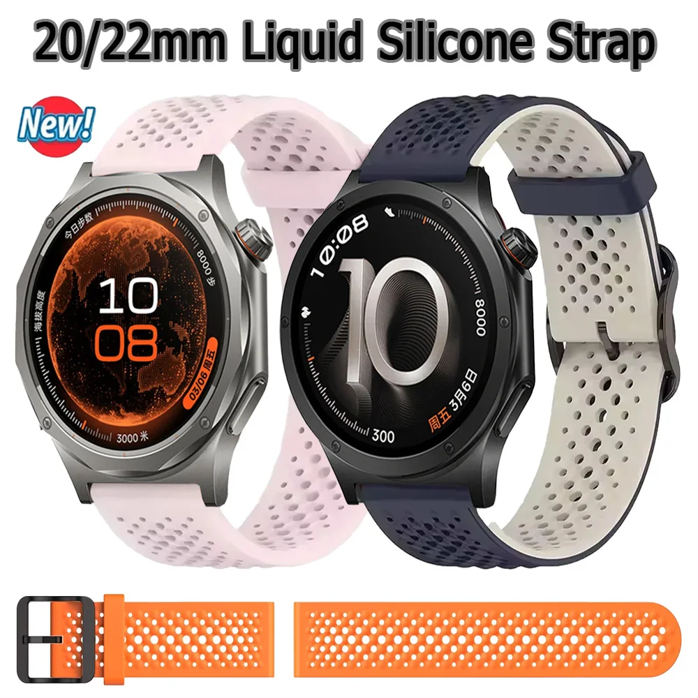 20/22mm Liquid Silicone Strap For OPPO Watch X3 S Oneplus Watch 4 3 Lite Sports Bracelet For Xiaomi Watch 5 S5-4-3-2 Accessories