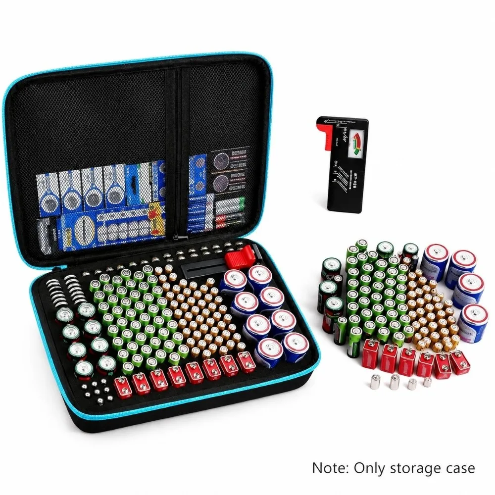 Hard Shell Battery Organizer Case Sponge Insert Shockproof Battery Storage Box Dustproof Battery Organizer For Home Storage