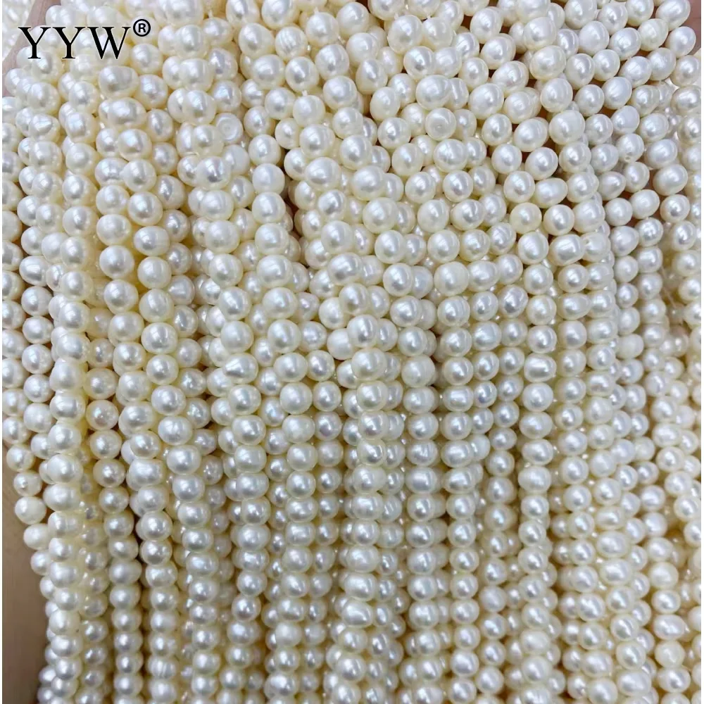 

Grade AAA High-Quality Pearl Beads 100% Natural Freshwater Pearl White Round 4-5mm Bead Jewelry Making Diy Necklace Earring Bead