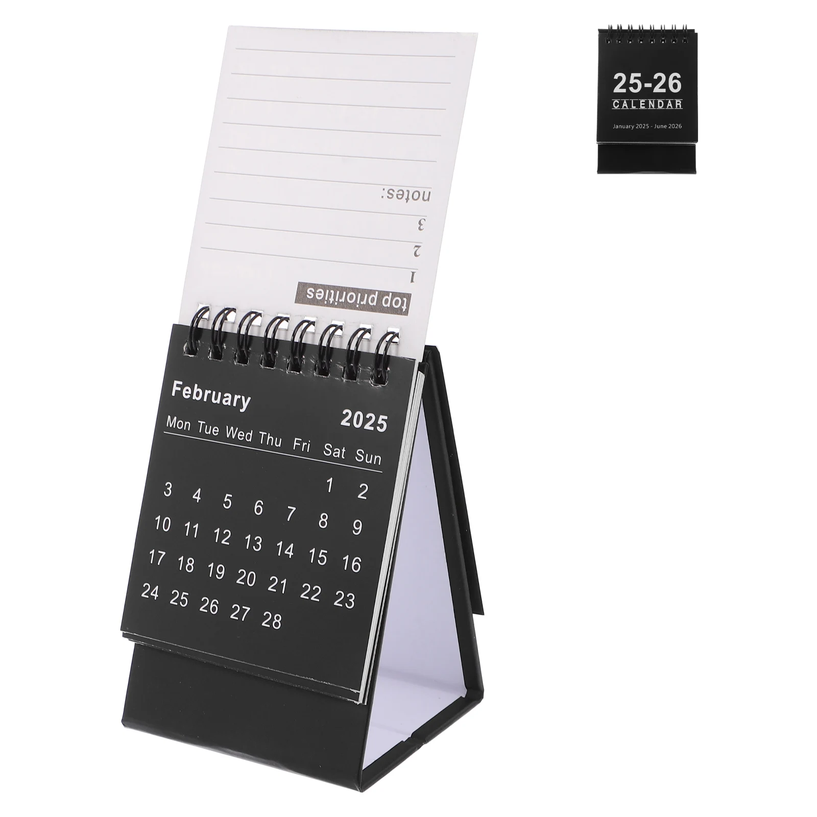 Mini Monthly Desk Calendar Standing Notepad Planner Small Flipping Memo Paper Compact Multifunctional Decorative