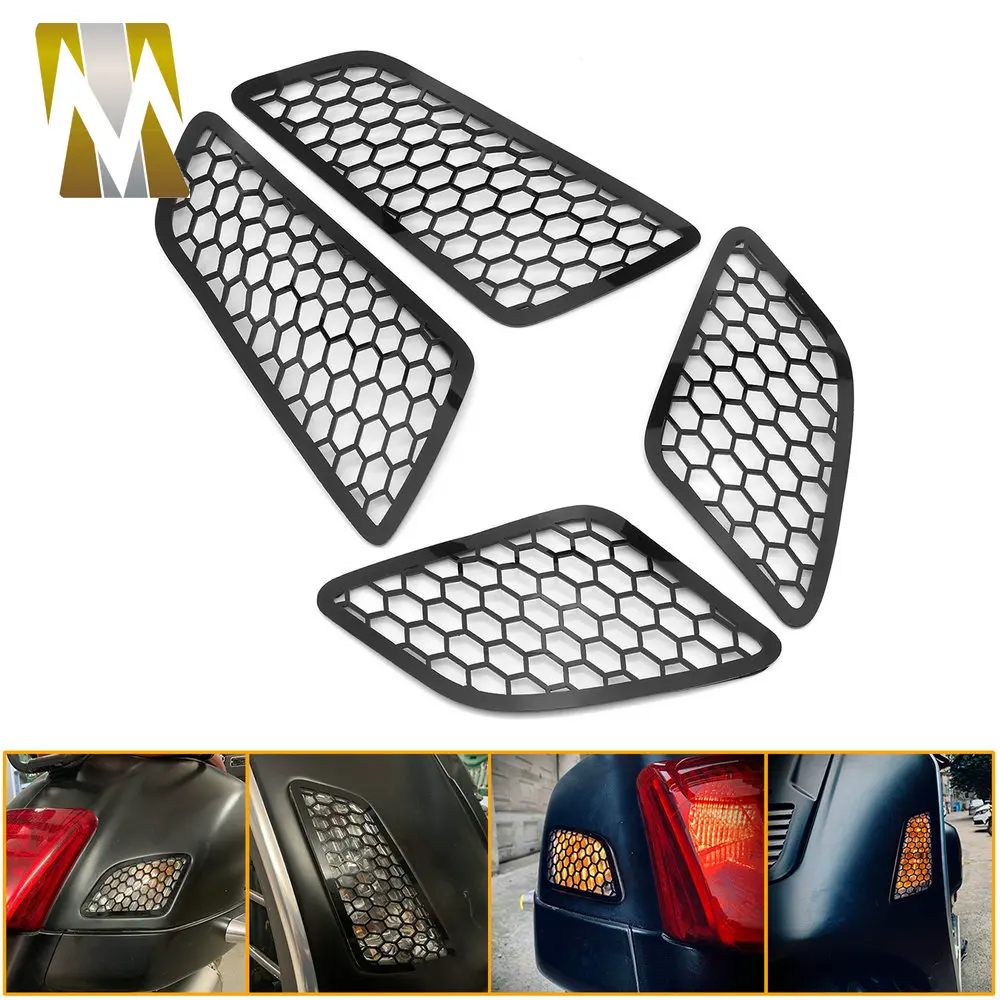 

4pcs Motorcycle Front Rear Turn Signal Light Indicator Case Net Cover Lamp Mesh For GTS 125 250 300 Accessories GTS300