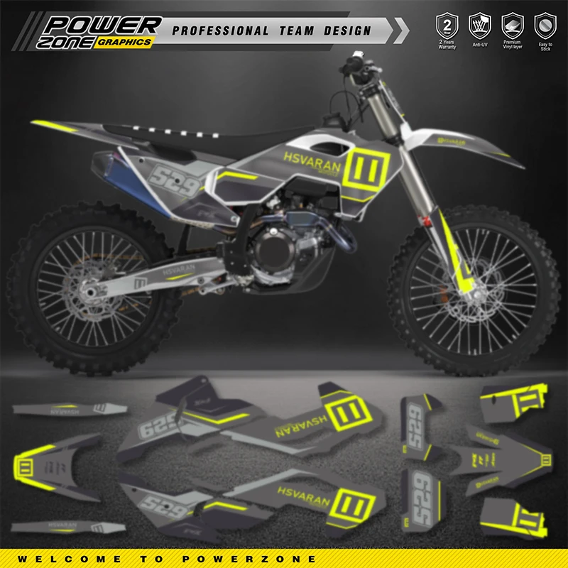 PowerZone For Husqvarna Decal  TC FC 2023 2024 2025 TE FE 2024-2026 125-450CC Custom Team Graphics Decals Stickers Kit 19