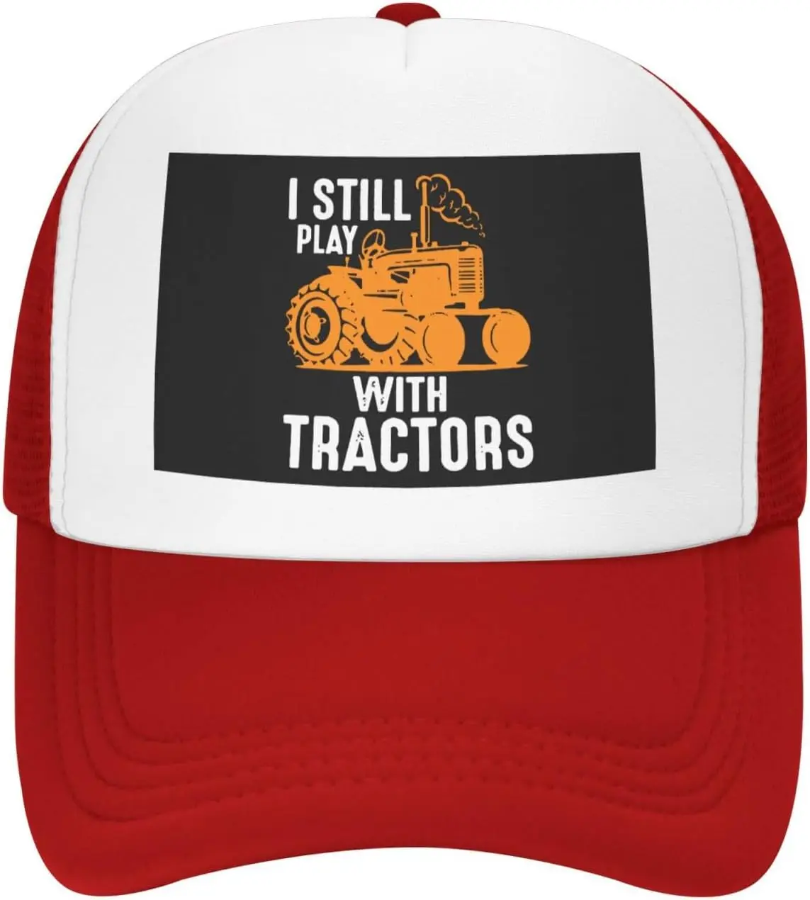 I Still Play With Tractors Trucker Hat Polyester Mesh Baseball Cap Casual Snapback for Adults