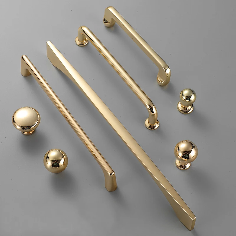 Luxury 4PCS Solid Zinc Alloy Gold Furniture Pulls Handles Drawer Knobs Cupboard Wardrobe Closet Dresser TV Cabinet Pulls Pens