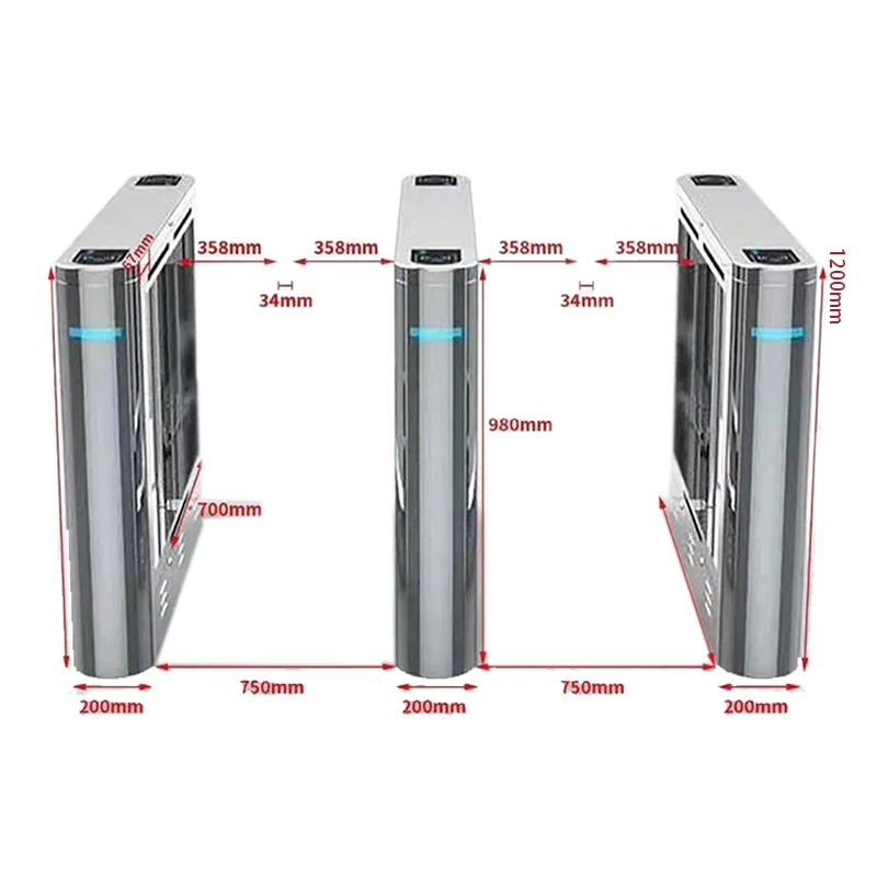 Fast Speed Face Recognition Through Electric Swing Barrier Double-Motor Turnstile Access Gate