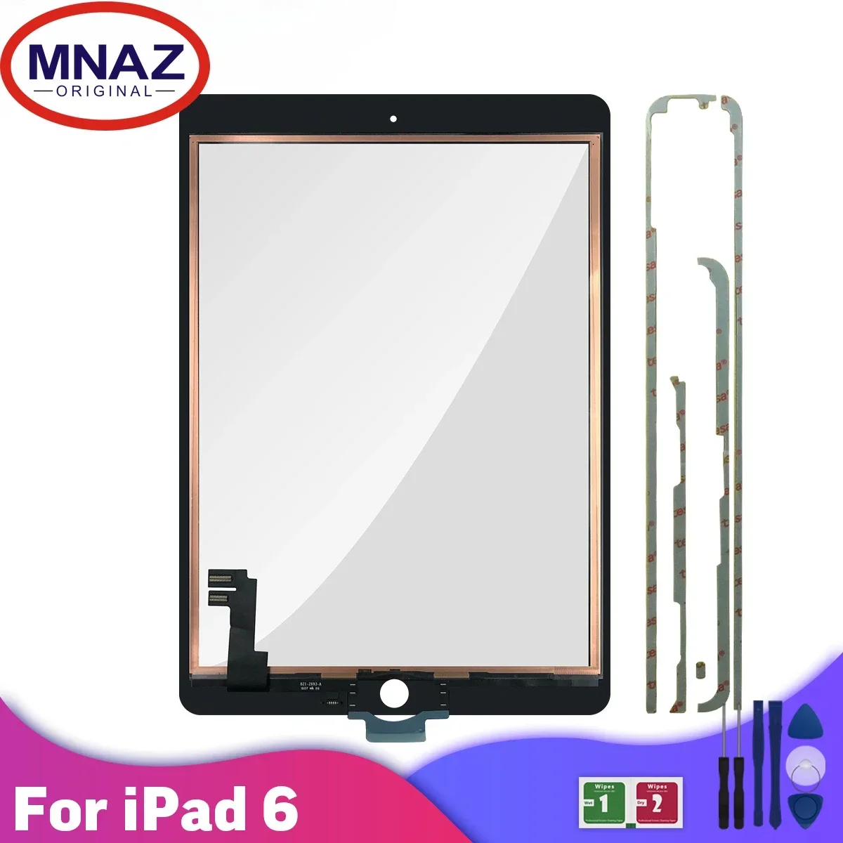 

For IPad Air 2 IPad 6 Touch Screen Digitizer No Button Front Glass Touch Panel Replacement Parts 100% Tested