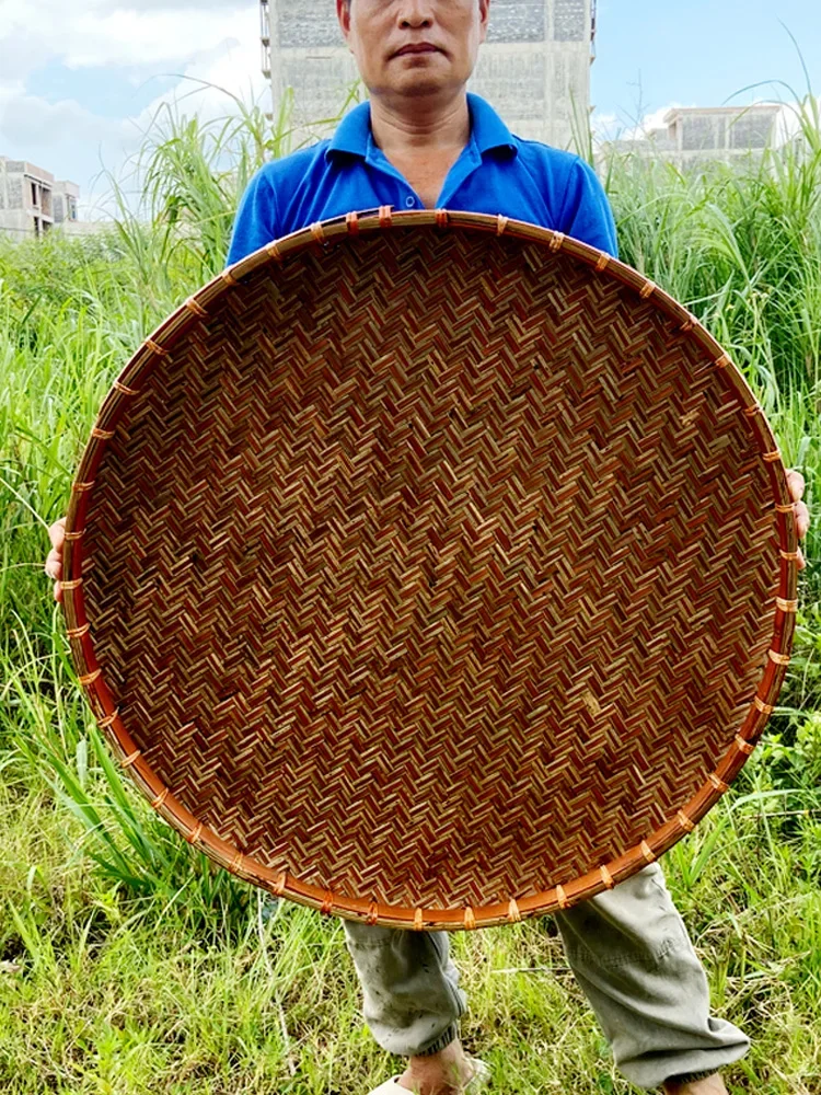 Antieke Ronde Blik Bamboe Geweven Producten Huishoudelijke Opslagmand Decoratieve Bamboe Zeef Handgemaakte Thee Bamboe Plak Drogen S