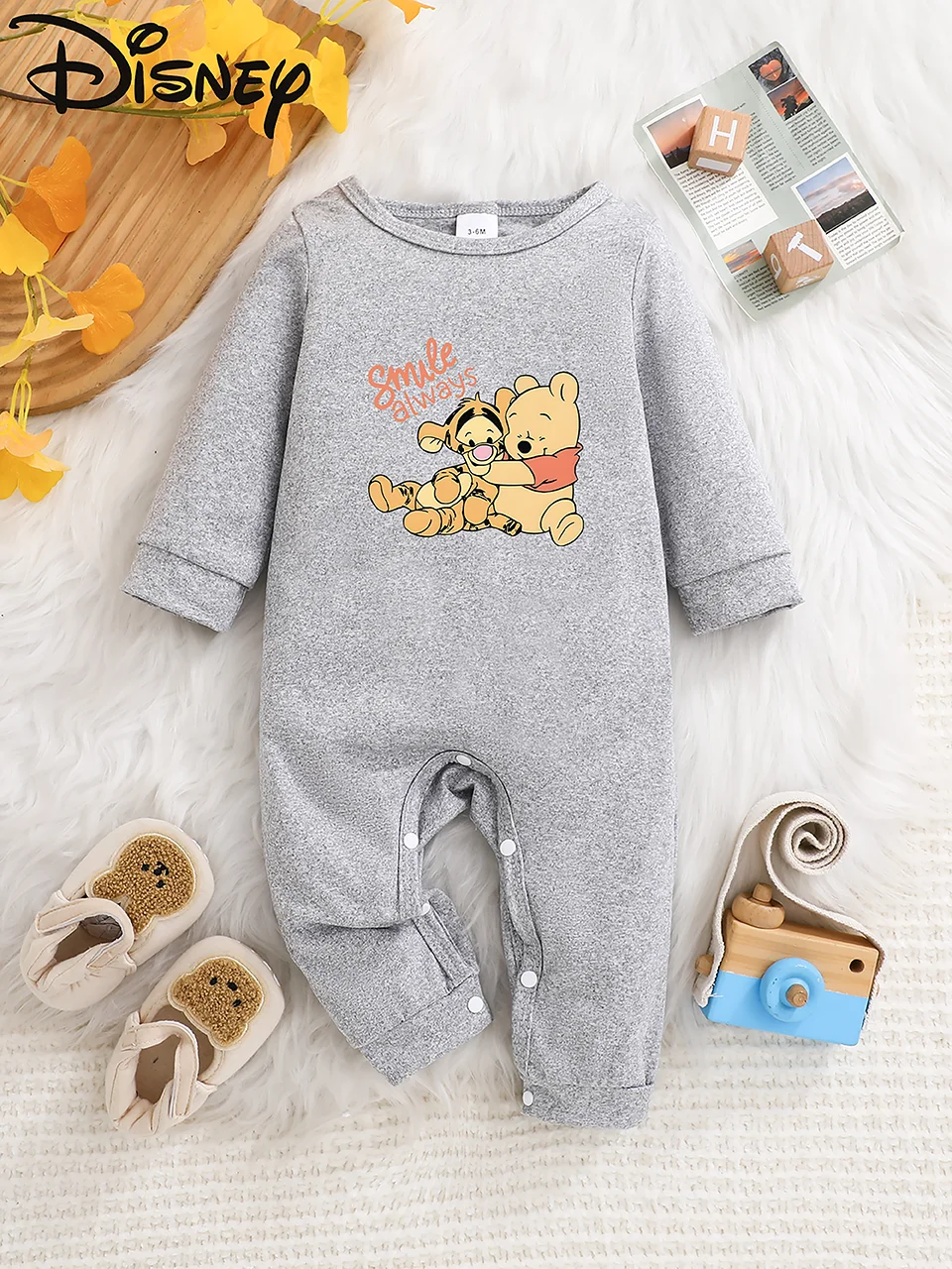 Licensed Potdemiel Winnie the Pooh & Tigger Printed Long Sleeve Baby Jumpsuit Cute prints, soft fabric, ideal for party wear