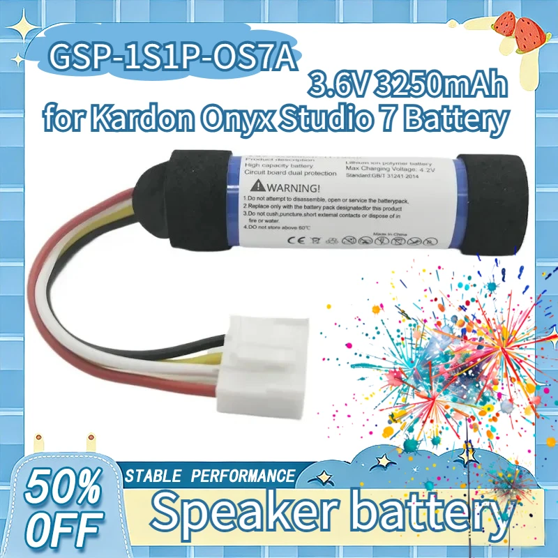 

3.6V 3250mAh New Wireless Bluetooth Speaker GSP-1S1P-OS7A Replacement Battery For Harman Kardon Onyx Studio 7 Battery