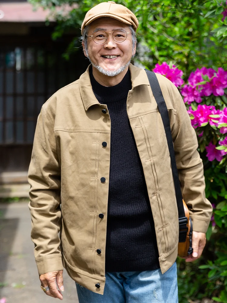 

Мужская свободная куртка-жакет для среднего возраста, весна-осень, из хлопка, модная городская верхняя одежда с длинными рукавами на пуговицах