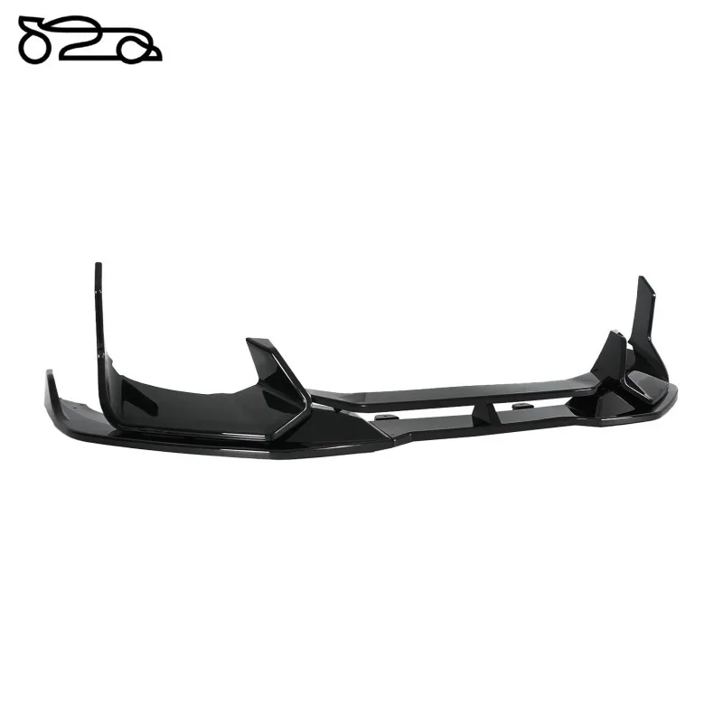 for Kia Stinger 2018-2023 Front Bumper Lip Ad Style Glossy Black Carbon Fiber Painted Car Accessories Body Kit Spolier