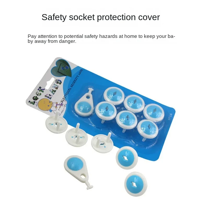 7pcs/set Socket Protector Baby Electrical Safety EU Power Outlet Protector Cover Anti-electric Shock Plugs Safety Guard Locks