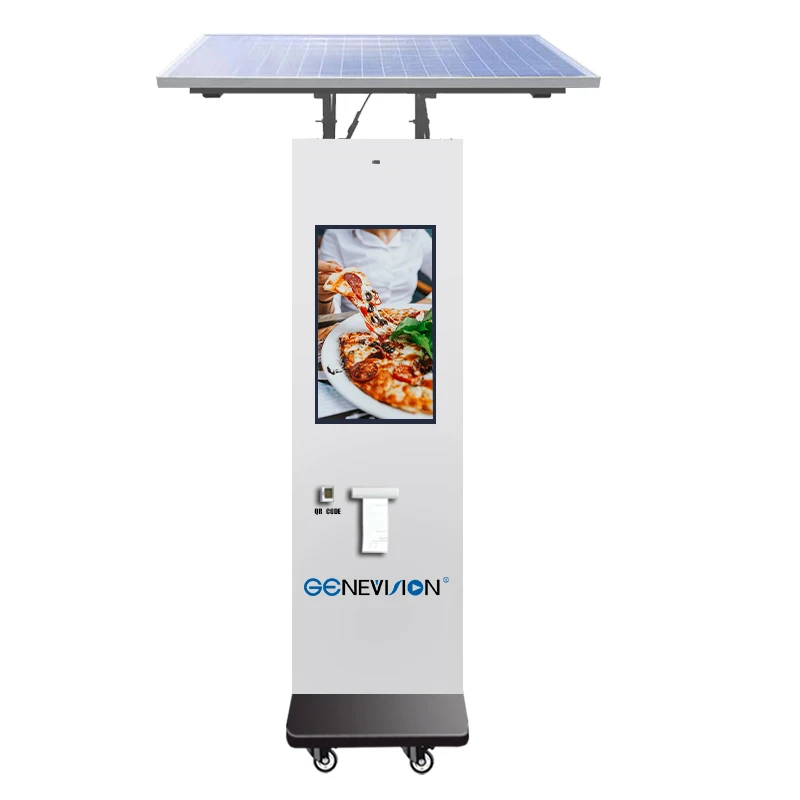 Catering Trailer Solar System Price With QR Code Printer 27inch Outdoor Solar Food Powered  Cart Mobile Food Kiosk