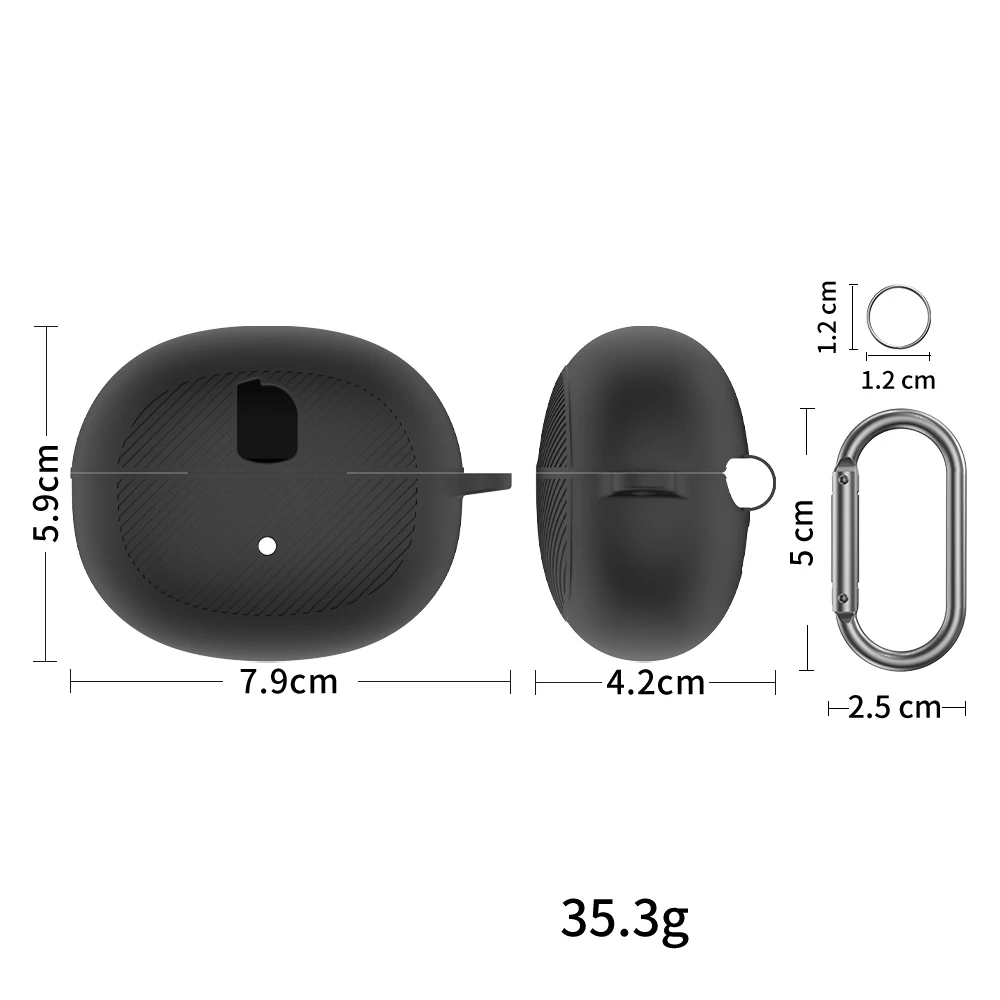 Étui de Protection en Silicone pour écouteurs Baseus BC1, Protection antichoc, manchon de Protection solide Simple avec accessoires à crochet