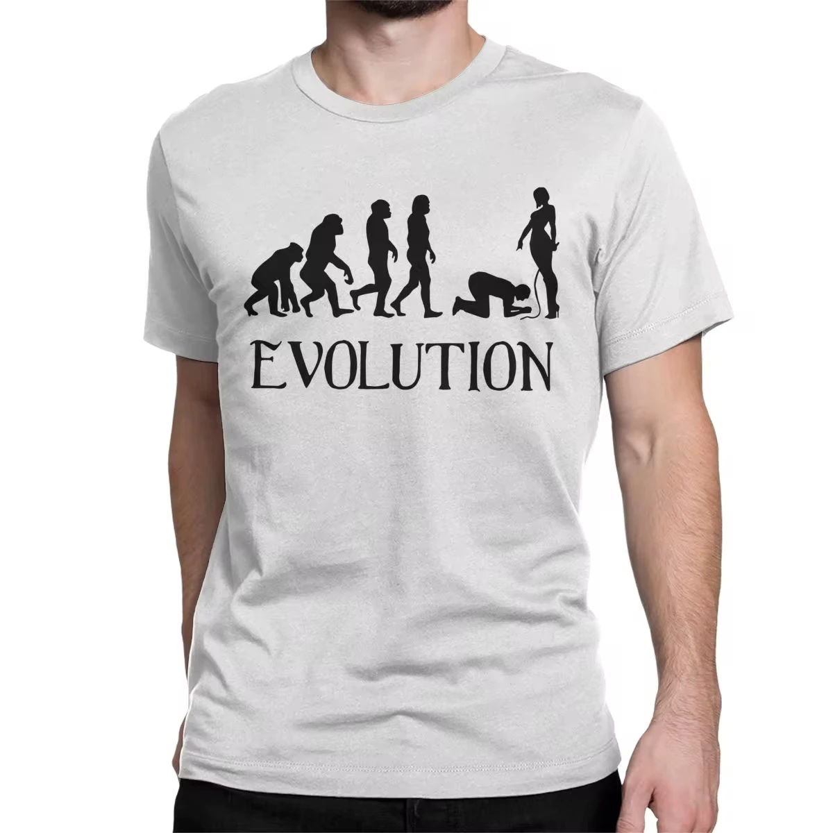 Femdom BDSM Evolution Fitted Scoop T-Shirts for Men Women Crazy 100% Cotton Tees O Neck Short Sleeve T Shirt 4XL 5XL Clothing