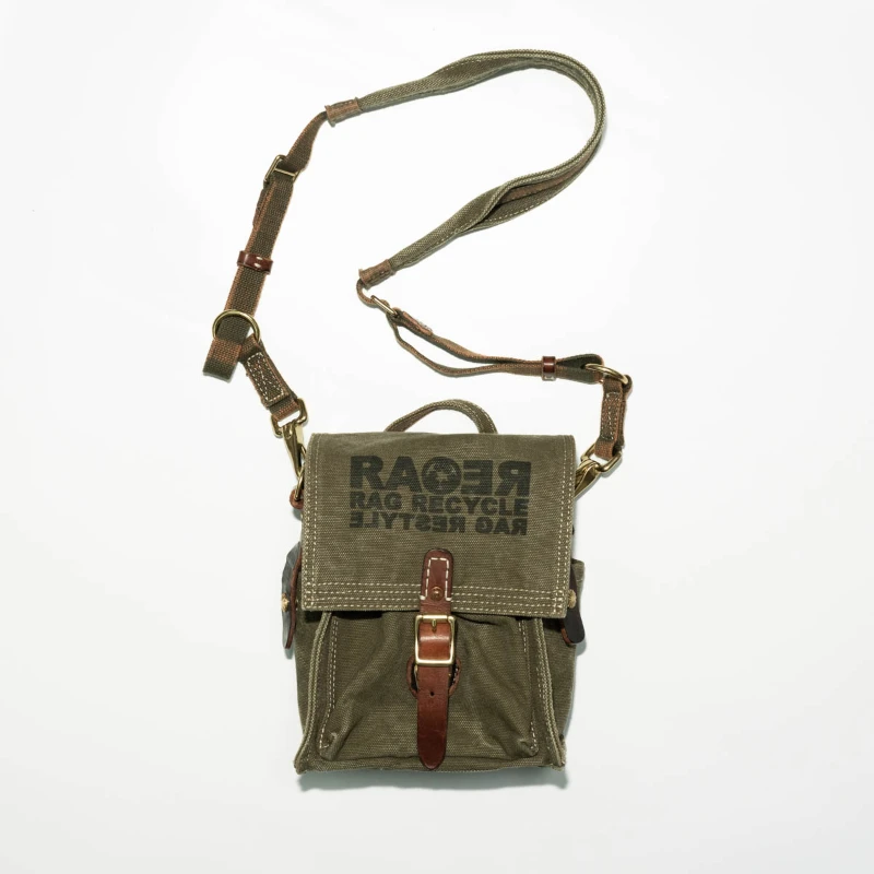 vintage organizer designer handmade canvas leather men's small phone shoulder bag outdoor daily party luxury crossbody bag