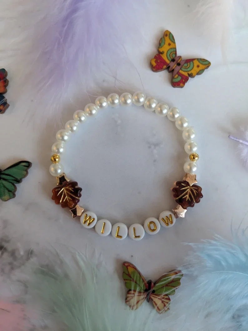 Taylor Swiftie Evermore Willow Friendship Bracelet Maple Leaf Bead Bracelet