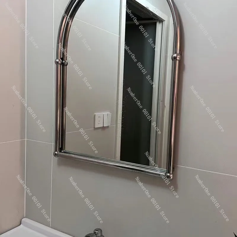 

French retro arched bathroom mirror simple wall-mounted Nordic
